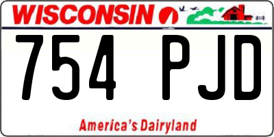 WI license plate 754PJD