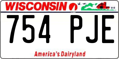 WI license plate 754PJE