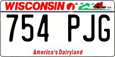 WI license plate 754PJG