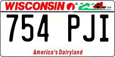 WI license plate 754PJI