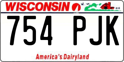 WI license plate 754PJK
