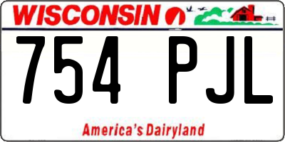 WI license plate 754PJL