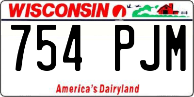 WI license plate 754PJM