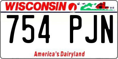 WI license plate 754PJN