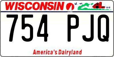 WI license plate 754PJQ