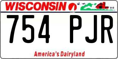 WI license plate 754PJR