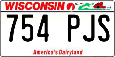 WI license plate 754PJS