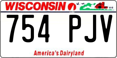 WI license plate 754PJV
