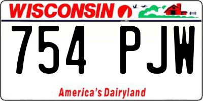 WI license plate 754PJW
