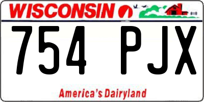 WI license plate 754PJX