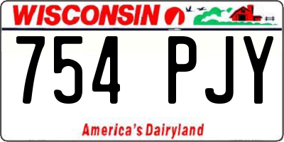 WI license plate 754PJY