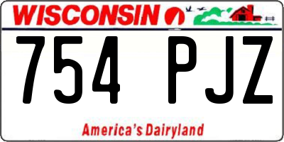 WI license plate 754PJZ