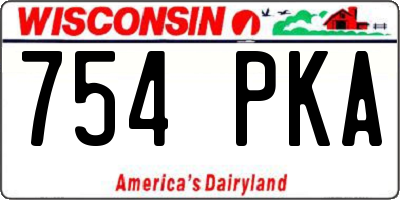 WI license plate 754PKA