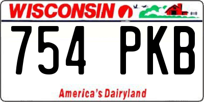 WI license plate 754PKB