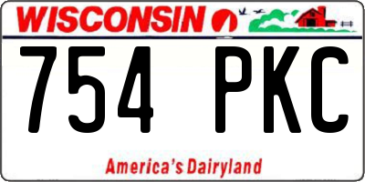 WI license plate 754PKC
