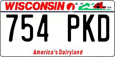 WI license plate 754PKD