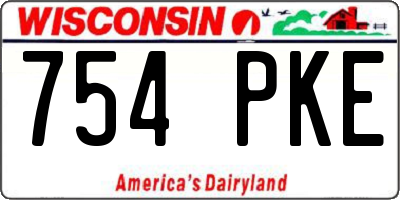 WI license plate 754PKE