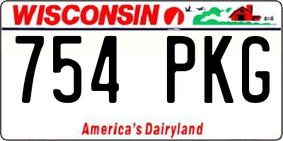 WI license plate 754PKG