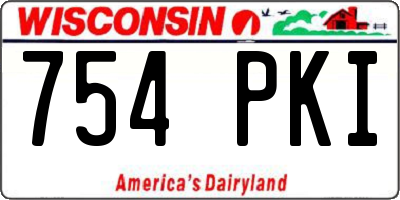 WI license plate 754PKI