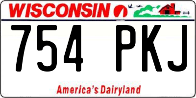 WI license plate 754PKJ
