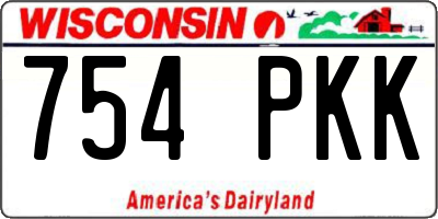WI license plate 754PKK