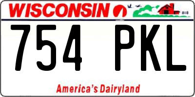 WI license plate 754PKL