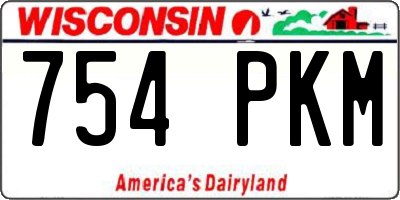 WI license plate 754PKM