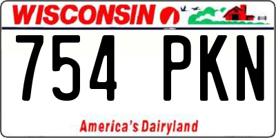 WI license plate 754PKN