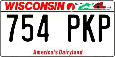 WI license plate 754PKP