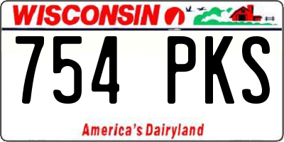 WI license plate 754PKS