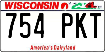 WI license plate 754PKT