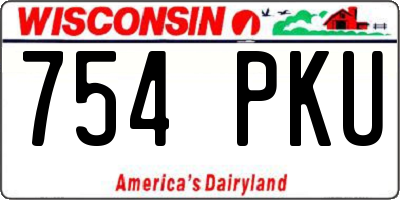 WI license plate 754PKU