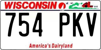WI license plate 754PKV