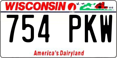 WI license plate 754PKW