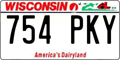 WI license plate 754PKY