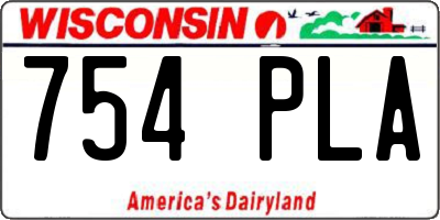 WI license plate 754PLA