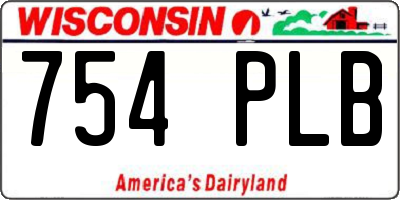 WI license plate 754PLB