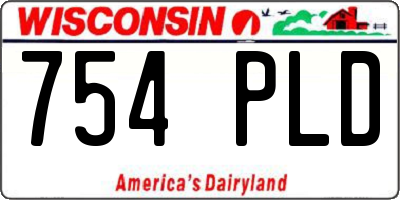 WI license plate 754PLD