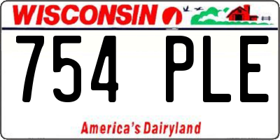 WI license plate 754PLE