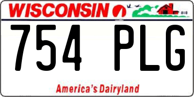 WI license plate 754PLG