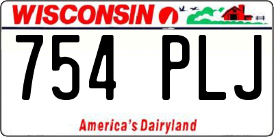 WI license plate 754PLJ