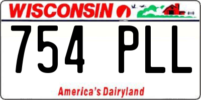 WI license plate 754PLL