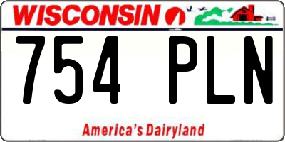 WI license plate 754PLN