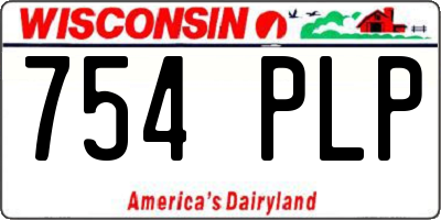 WI license plate 754PLP