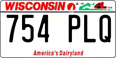 WI license plate 754PLQ