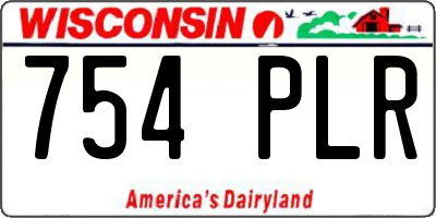 WI license plate 754PLR