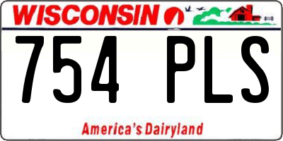 WI license plate 754PLS