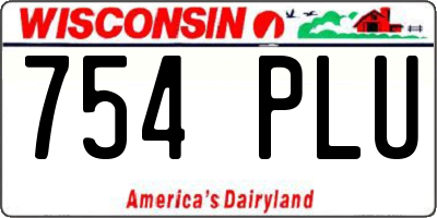 WI license plate 754PLU