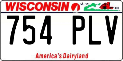 WI license plate 754PLV