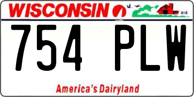 WI license plate 754PLW